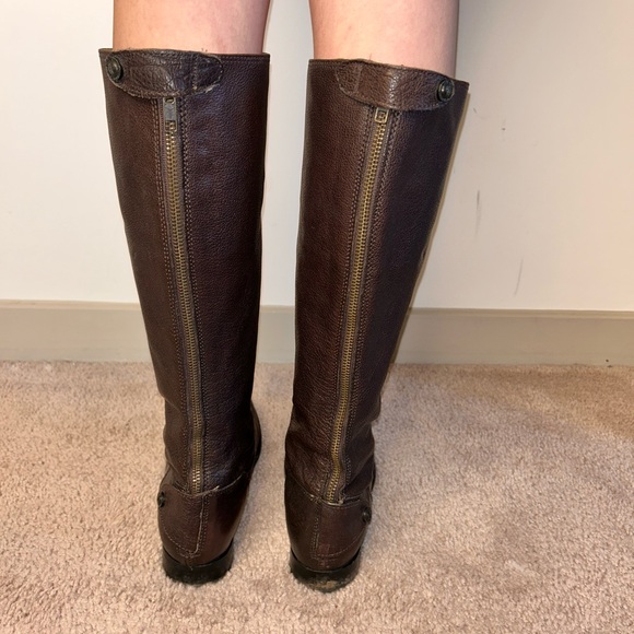 Frye Melissa Button Back Brown Leather Boots Women’s Size 8.5 - Picture 2 of 6